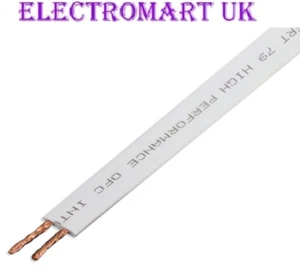 79 STRAND OFC FLAT 10MM X 1.7MM SPEAKER CABLE WIRE 40M PURE COPPER CONDUCTORS - Picture 1 of 1