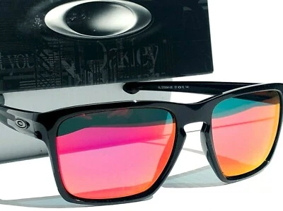 Oakley SLIVER XL Shiny Black POLARIZED Galaxy Pink Magenta Sunglass 9341-05 - Image 1 of 4