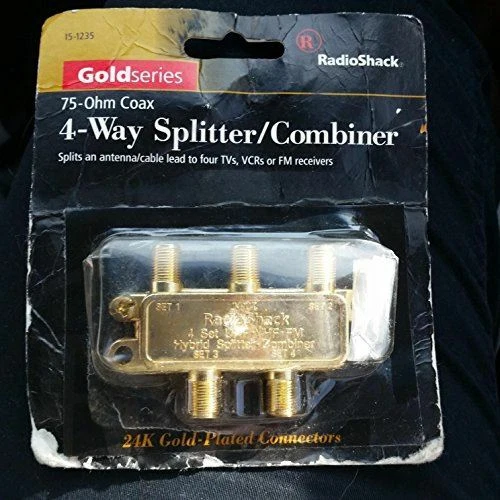 RadioShack 75-Ohm Coaxial 4-Way Splitter - Image 1 of 1