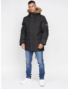 Crosshatch Para Hombres Parka Impermeable Ducha Abrigo Piel Capucha Invierno Chaqueta Cálida Pesada - Imagen 1 de 8