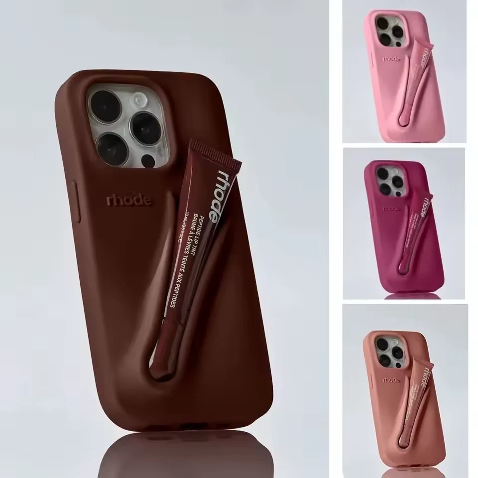 Cover tendenza Hailey Bieber Rhode lips labbra iPhone 16 15 14 13 12 11 Pro Max - Immagine 1 di 4