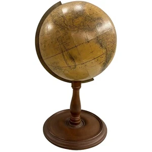 19th c Gilman Joslin Globo Terrestre sobre Soporte de Madera Boston MA - Imagen 1 de 12