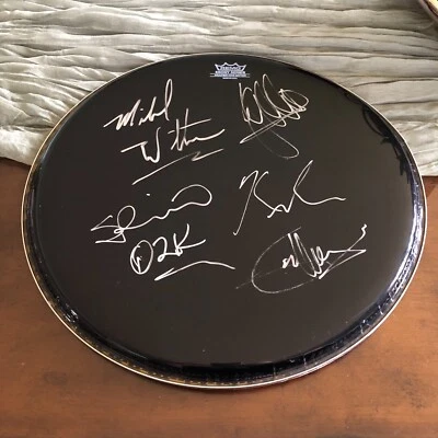 Queensryche signed Remo Drum Head signed by  5 with Geoff Tate Photo Proof!~ - Image 1 of 3