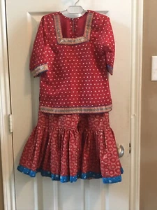 Indian Pakistani Kids Girls Custom Made Jamawar Gharara Suit  Party Wear - Picture 1 of 5