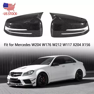 Carbon Fiber For Mercedes Benz Benz A-Class W176 2012-2017 Horn Mirror Cover Cap - Foto 1 di 14