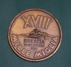 XVIII Mille Miglia Medaglia BRONZO Brescia Coppa Franco Mazzotti 28-29 apri 1951 - Foto 1 di 2