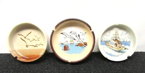 Vintage Ashtray  Set/3 For Your Seaside Home!! We Combine Shipping!! See Pics!! - Picture 1 of 8
