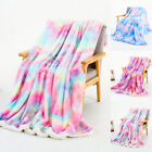 Fleece Rainbow Cozy Throw Velvet Faux Fur Plush Sofa Shaggy Blanket Bed Cover