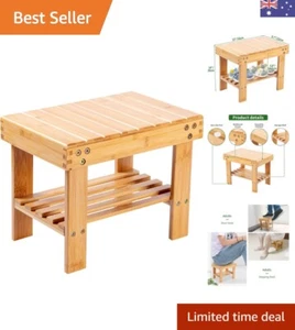 Versatile Bamboo Stool with Anti-Slip Feature - Perfect for Kids & Adults - Picture 1 of 7