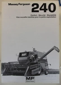 prospectus brochure Massey Ferguson MF 240 moissonneuse batteuse combine tractor - Picture 1 of 1