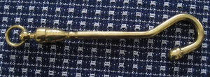 Solid Brass Fireplace Chimney Flue Damper Hook Opener Pull - Picture 1 of 2
