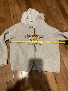 Hard Rock Cafe Washington, D.C. Youth Jacket Zip Up Gray Hoodie Size Medium - Picture 1 of 2