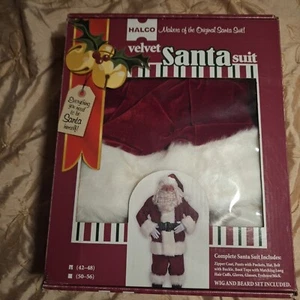 Burgundy Velvet Santa Claus Suit - L- Halco - Picture 1 of 10