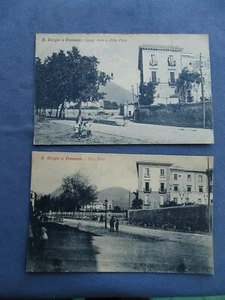 DUE ANTICHE CARTOLINE-S.GIORGIO A CREMANO-LARGO ARSO-VILLA PIRIO-VIAGGIATE - Picture 1 of 2