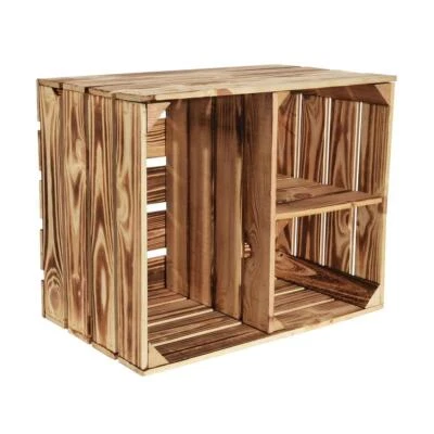 Geflammte Obstkiste 50x40x30cm Hell Geflammt Holzkiste Wandregal Schuhregal - Bild 1 von 4