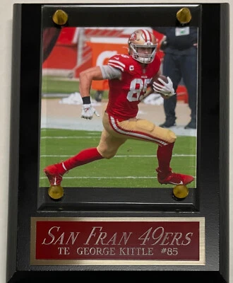 GEORGE KITTLE SAN FRANCISCO 49ERS - PLACA FOTOGRÁFICA PARA TU HOMBRE CUEVA DECORACIÓN DE PARED Foto 1 de 4