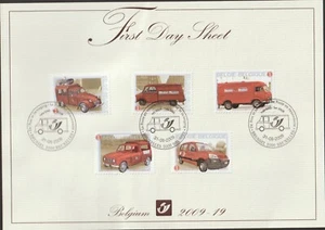 Belgium First Day Sheet 2009-19 Mi 3969-3973 Postal Vehicles - Old & New Vans fr - Picture 1 of 1