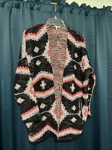 Cardigan lungo oversize Maje donna Maori jacquard lavorato a maglia - Foto 1 di 3