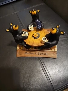 Coffee & Donuts Bear Figurine By Jeff Fleming - Picture 1 of 6