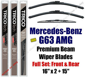 Wipers 3-Pack Front Rear Standard fit 2013+ Mercedes-Benz G63 AMG 19160x2/30150