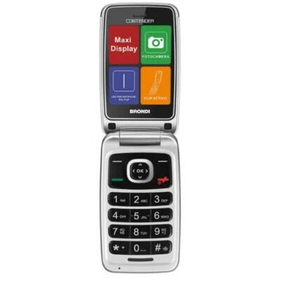 BRONDI CONTENDER BIANCO GSM CON APERTURA A CONCHIGLIA DUAL SIM MAXI DISPLAY 3" - Immagine 1 di 4
