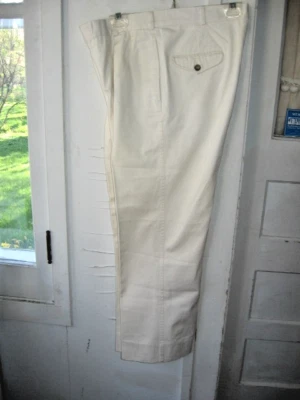 PANTALONES PLISADOS VINTAGE 1970 ABERCROMBIE & FITCH BLANCO SARGA ALGODÓN - 33 X 28 Foto 1 de 4
