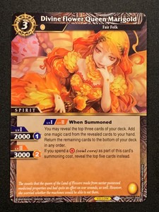 Divine Flower Queen Marigold | BSS01-094 R | Yellow | Battle Spirits Saga TCG