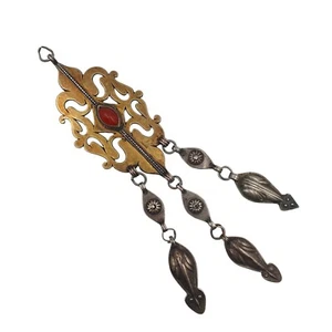 Antiguo colgante de plata Tekke turcomano hecho a mano - joyería tribal vintage - Imagen 1 de 7