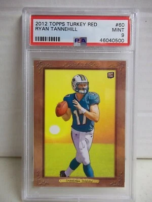 2012 Topps Ryan Tannehill RC PSA Mint 9 Turkey Red #60 NFL Miami Dolphins POP 2 - Image 1 of 3