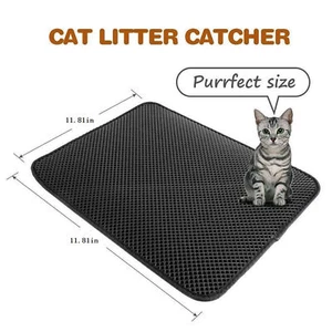 Non-slip Waterproof Large Hole Mesh Double Layer Cat Litter Mat Pet Pad Gray US - Picture 1 of 4