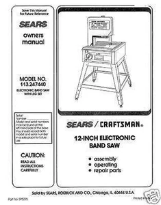 Craftsman 12 " Operators Manual 113.247440 - Picture 1 of 2