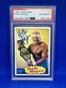 1985 Topps WWF #1 Hulk Hogan RC Signed Yellow Rookie PSA/DNA Authentic Autograph - Picture 1 of 5