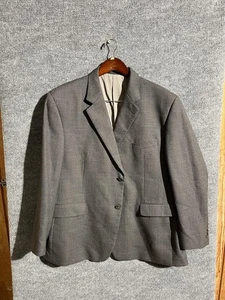 Lauren Ralph Lauren Blazer Mens 48S Gray 100% Wool Houndstooth Check Sport Coat - Picture 1 of 8
