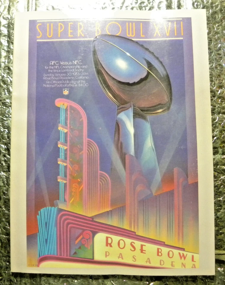 Free Shipping - 1983 NFL Super Bowl XVII Program Magazine - Dolphins vs Redskins - Image 1 of 4