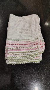 lot of 5 vintage handmade crochet linen dishcloths estate find granny - Picture 1 of 5