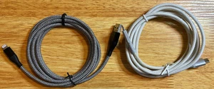 2PACK 6 ft Charging &data braided Cable USB-A to LTG USB-C to 8 Pin LTG Braided - Picture 1 of 5