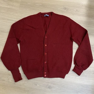 Vtg Pendleton 100% Virgin Wool Cardigan XL 50s 60s Red Grandpa Curt Cobain - Picture 1 of 6
