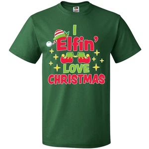 Inktastic I Elfin Love Navidad Con Elfo Zapatos Y Sombrero Con Estrellas Camiseta Pies - Imagen 1 de 9