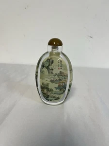 "Botella de tabaco de vidrio chino con paisaje de 5""" - Imagen 1 de 4