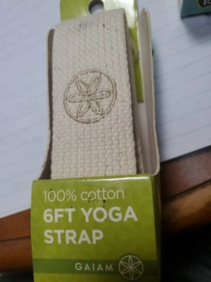 Gaiam Yoga 6 pies Gimnasio Fitness Ejercicio Yoga Correa Gris Anillo en D Cinturón para Estiramiento Foto 1 de 2