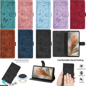 For Huawei P50 Pro P50 P40 P30 P20 Y6P Flower Embossed Wallet Case Phone Cover - Picture 1 of 20