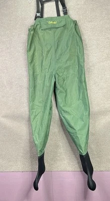 Cabelas Waders Mens Medium Green Bib Fishing Stocking Foot Nylon? - Image 1 of 4