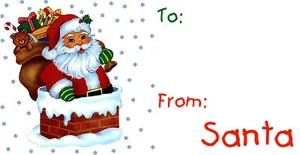 Christmas From Santa Gift Present Labels, Personalized - Picture 1 of 1