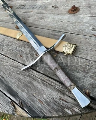 Hand Forged High Carbon Steel Viking Sword Medieval Battle Ready With Scabbard - Image 1 of 3