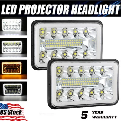 Par de faros LED de 4x6 pulgadas alto/bajo DRL para Chevy S10 C20 Blazer 1995 1996 1997 Foto 1 de 4