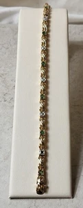 Pulsera de tenis vermalina y vermalina de plata esterlina 925 de 7" con acento de diamantes - Imagen 1 de 5