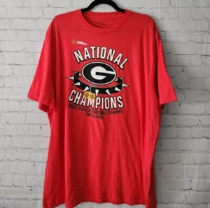 Nwot, Georgia Bulldogs Back To Back Champions 21 & 22 T Shirt Red Size Xl - Picture 1 of 4