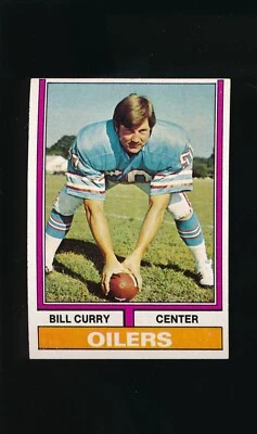 1974 Topps #441 Bill Curry * Center * Houston Oilers * EX-MT/NM * 2 - Image 1 of 2