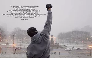 IMAGEN TIME4 ROCKY BALBOA BOXER IMÁGENES LIENZO CITA INGLÉS (120x80cm) - Imagen 1 de 4