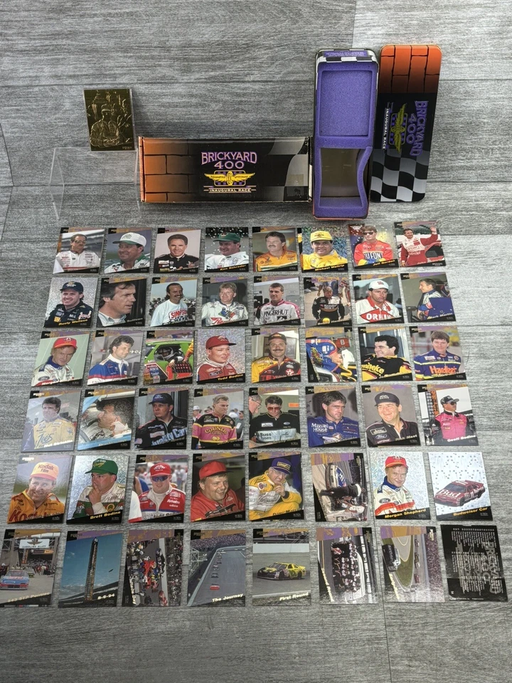 VTG Brickyard 400 1994 Inaugural Racing NASCAR Trading Cards Gold Hi Tech W/Tin  - Image 1 of 4